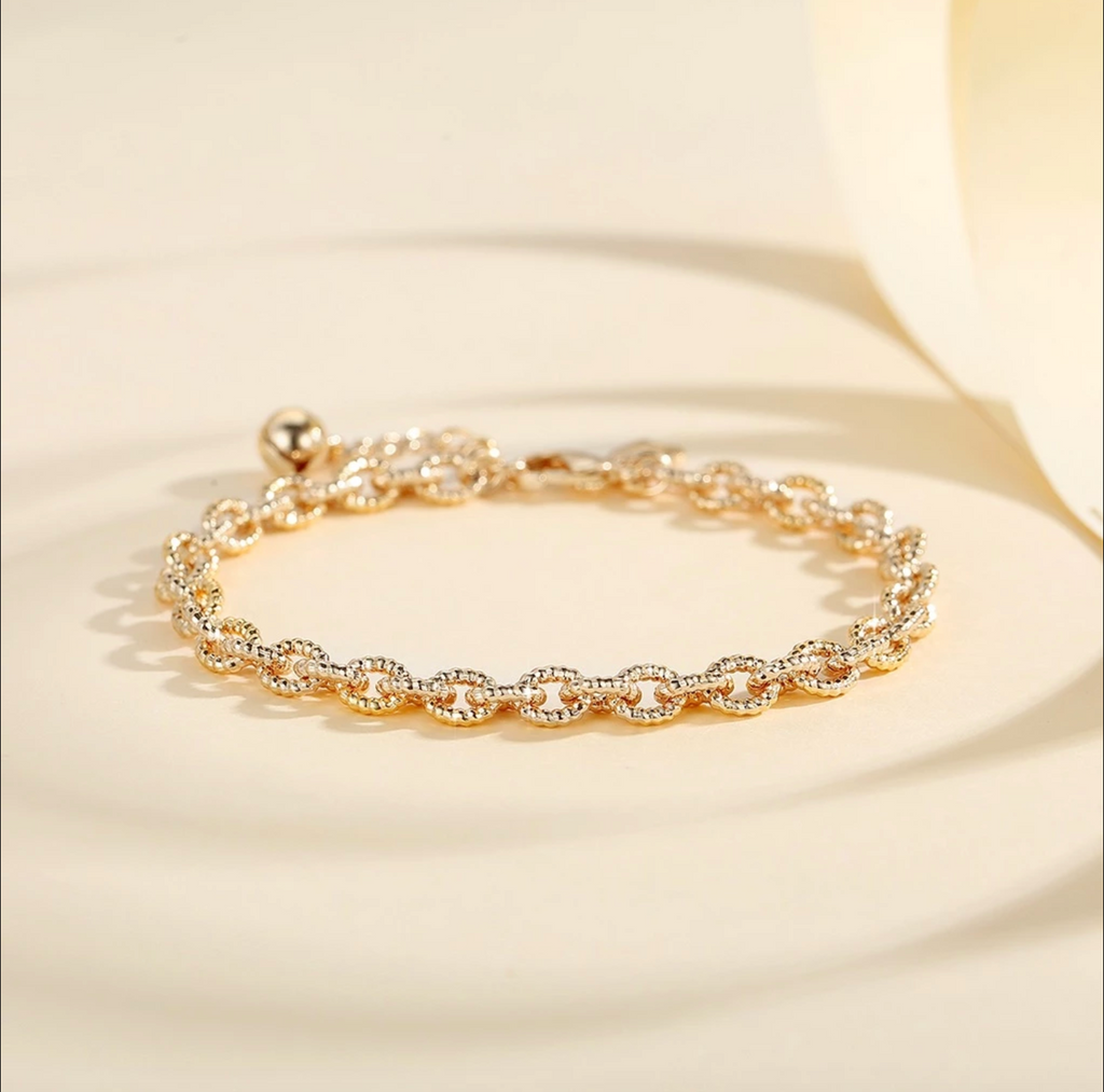 Waterproof 18K Gold-Plated Pattern Bracelet