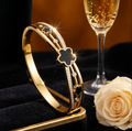 Waterproof Black Flower Bangle