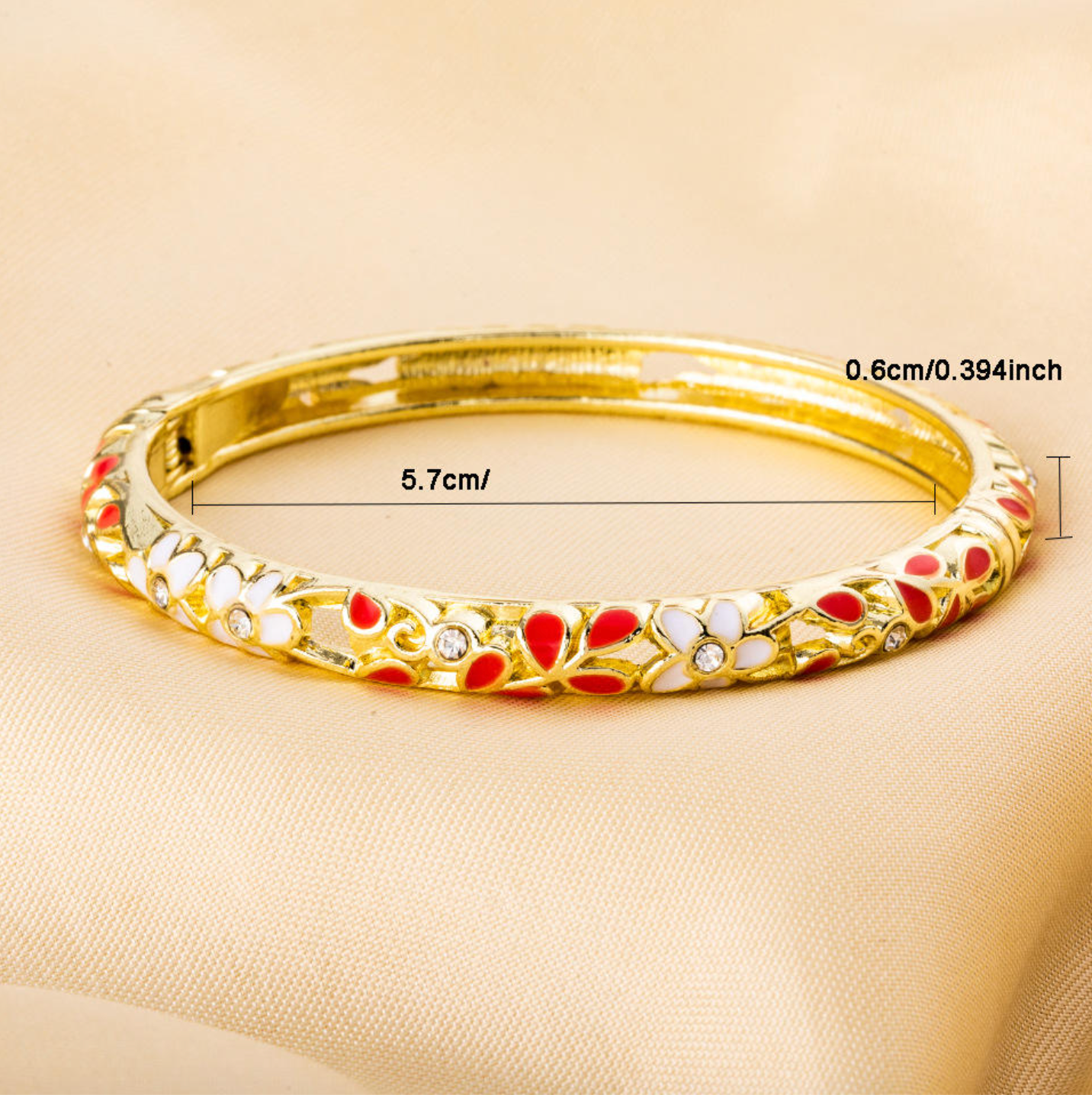 Petal Plum Blossom Enamel Bracelet